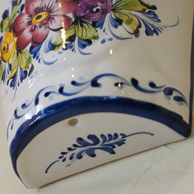 Amazon.co.jp: 壁掛け プランター 鉢 ポルトガル製 フラワー柄 手彩色